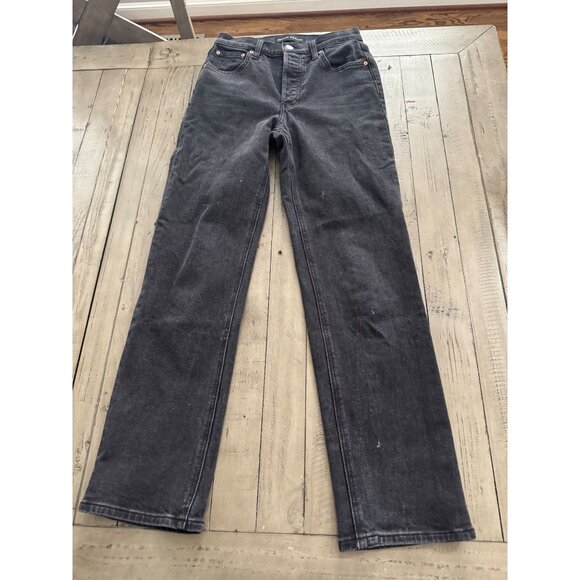 Denim Forum Aritzia The Arlo Hi-Rise Straight Jeans Black Size 24 - Picture 2 of 4